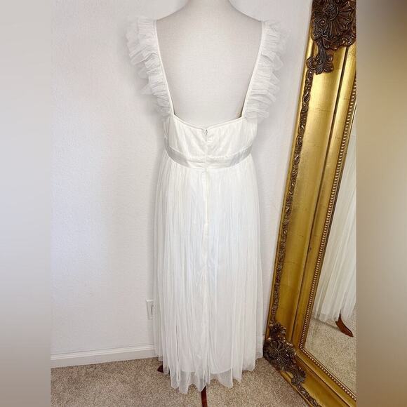 NWT Anaya With Love Maternity Tulle Midaxi Dress in White Size 10 $132 - Picture 8 of 14